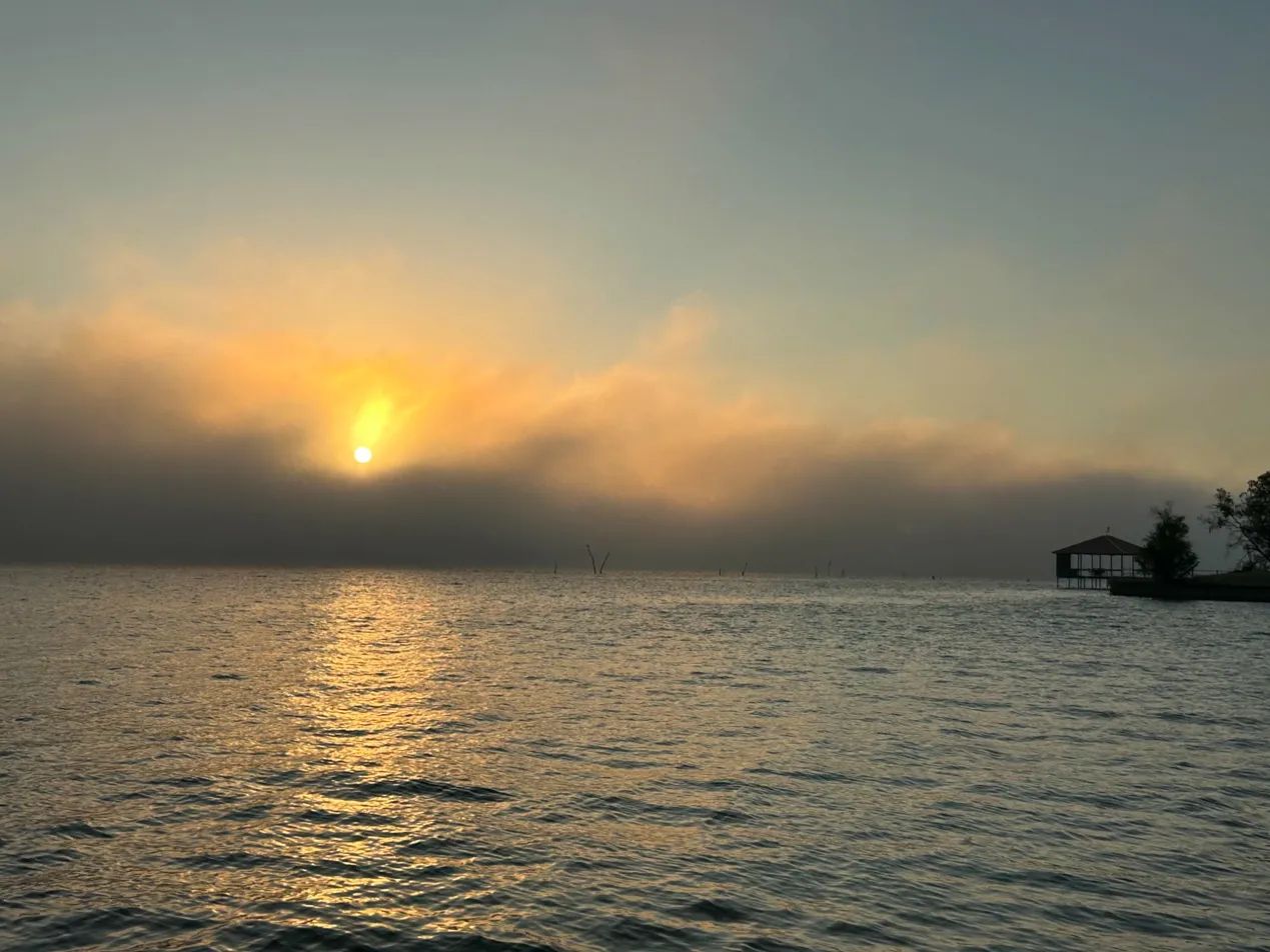 Foggy Morning Rise - lake sunrise landscape photography print